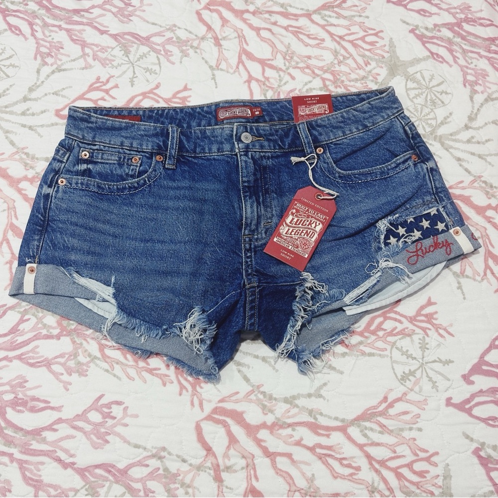 Lucky Legend Low Rise Short Blue Denim Women's Shorts
